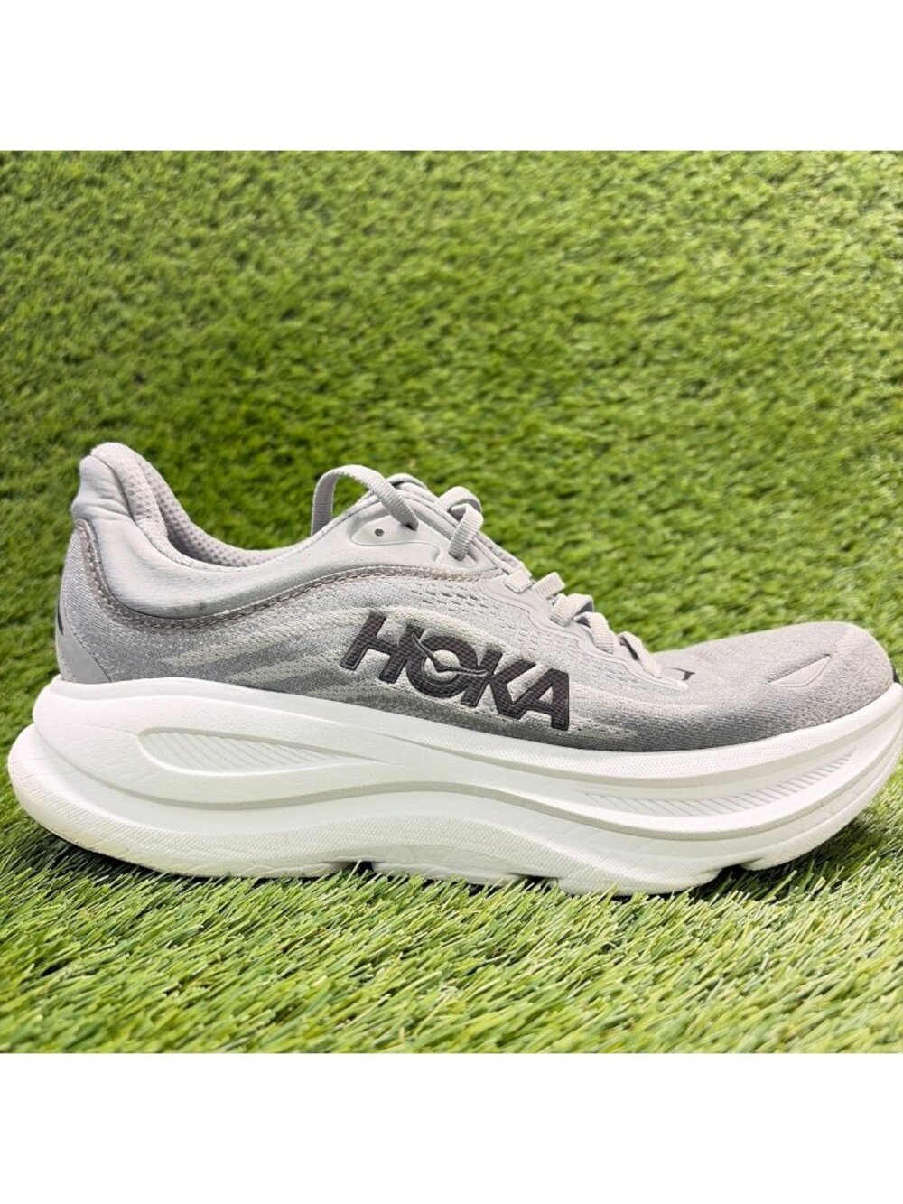 Hoka One One Bondi 9 Mens Size 9 Gray Athletic Running Walking Shoes Sneakers